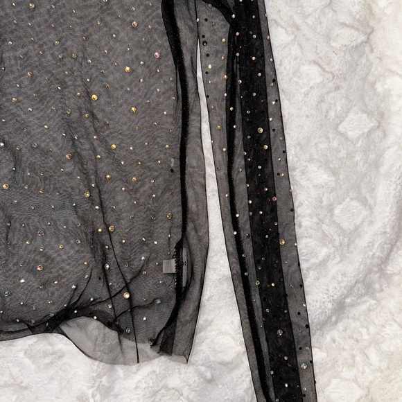 Princess Polly Diamond-Studded Mesh Top - Size 2 - Picture 4 of 5